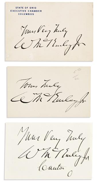 (PRESIDENTS--19TH-20TH CENTURY.) Group of 19 small cards, each Signed, or Signed and Inscribed.